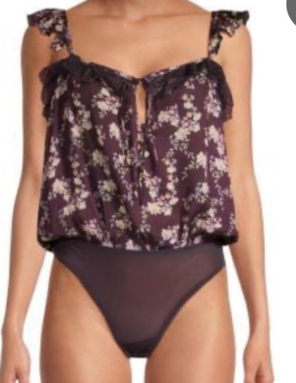 Free People bodysuit Take it away thong brown size Medium M